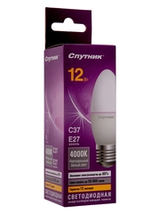 Светодиодная лампа LED C37 12W/4000K/E27 Спутник